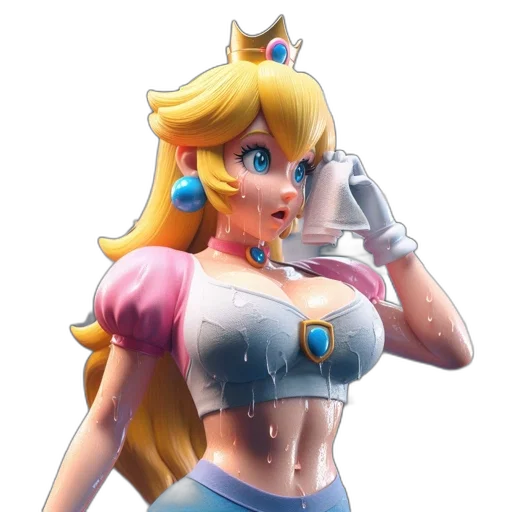 crown, dress, weapon, staff, concept art, 3d render, vaporwave, pixel art transparent PNG cut-out