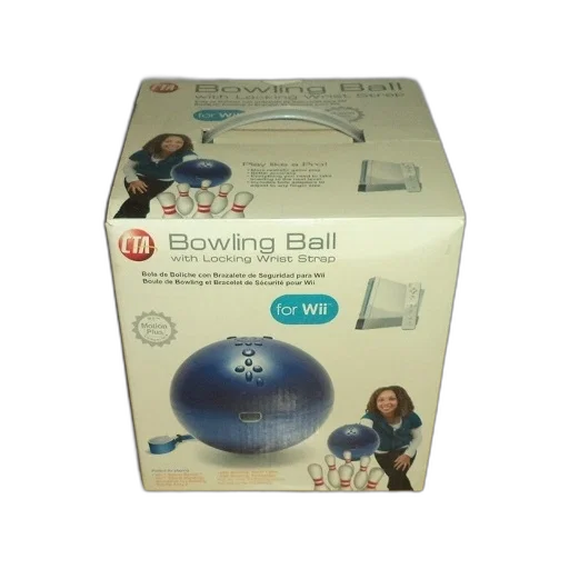 3d render, box, wii, bowling, ball, wrist, strap transparent PNG cut-out
