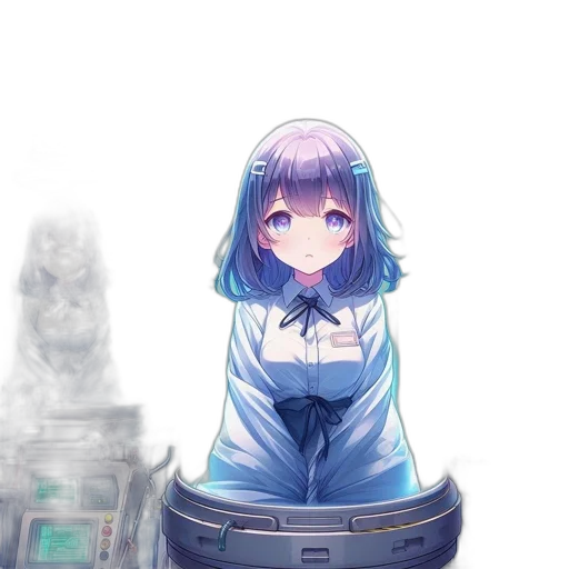 robot, dress, weapon, sword, anime, concept art, pixel art, fantasy art transparent PNG cut-out