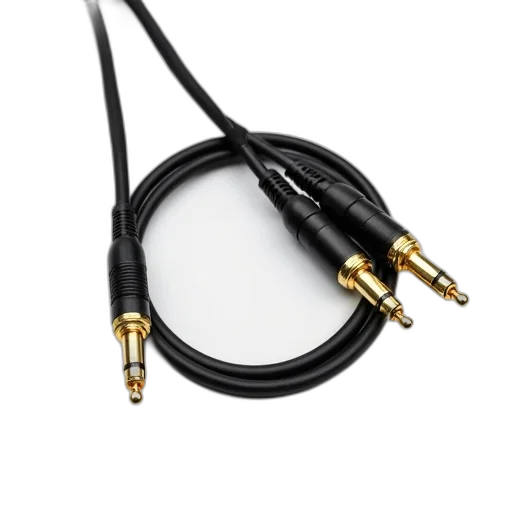jewelry, staff, weapon, pair, black, audio, cables, gold-plated transparent PNG cut-out