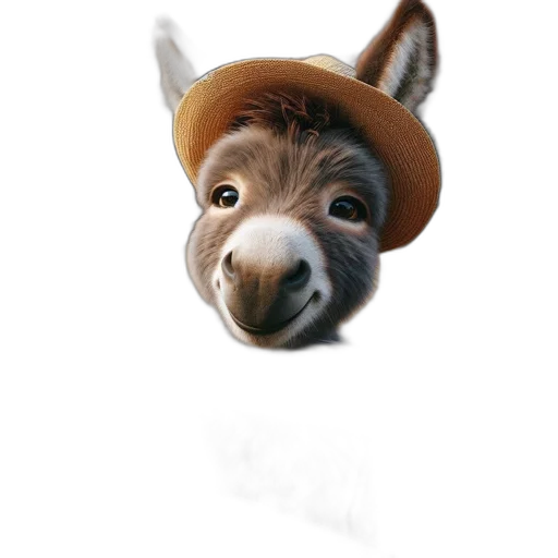 hat, animal, face, mask, photorealistic, 3d render, concept art, cartoon transparent PNG cut-out