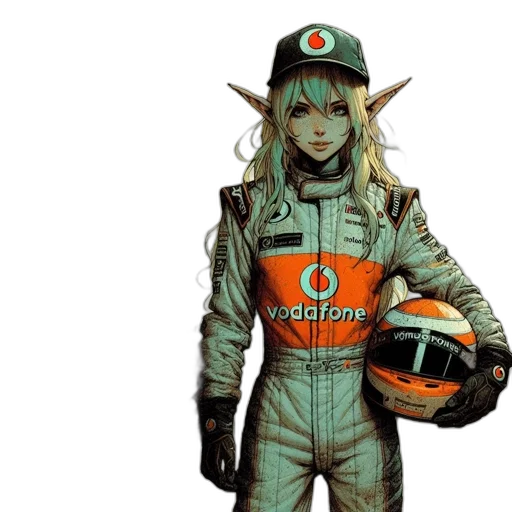 hat, concept art, fantasy art, comic book art, photorealistic, elven, woman, vodafone-branded transparent PNG cut-out
