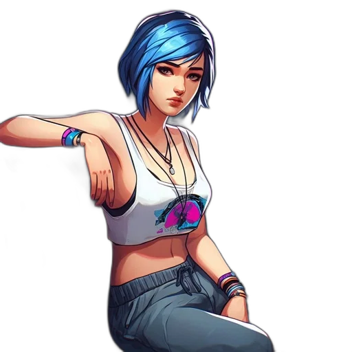 pixel art, concept art, cyberpunk, comic book art, neon lights, blue, neon, colorful transparent PNG cut-out