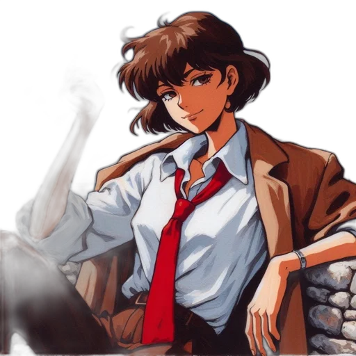jacket, staff, weapon, anime, comic book art, concept art, pixel art, fire transparent PNG cut-out