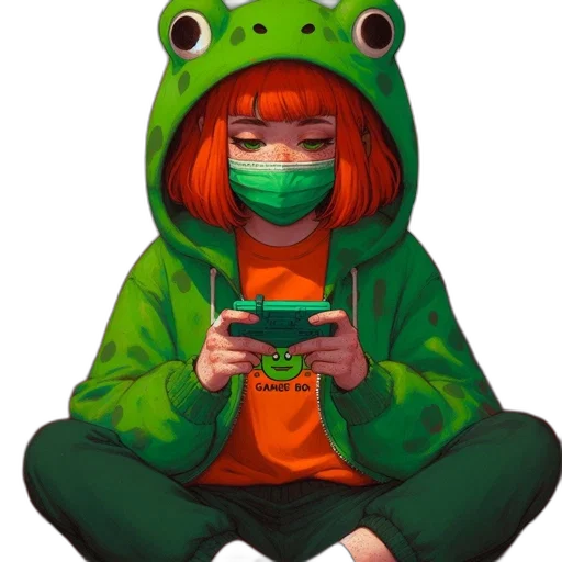 mask, creature, jacket, animal, pixel art, concept art, fantasy art, anime transparent PNG cut-out