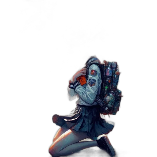 robot, mask, creature, staff, concept art, fantasy art, 3d render, watercolor transparent PNG cut-out