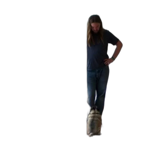 shoes, staff, hair, hat, 3d render, man, blue, shirt transparent PNG cut-out