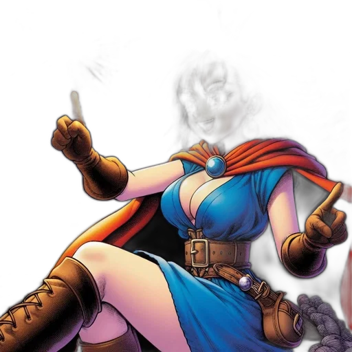dress, sword, staff, comic book art, concept art, fantasy art, fire, animated transparent PNG cut-out