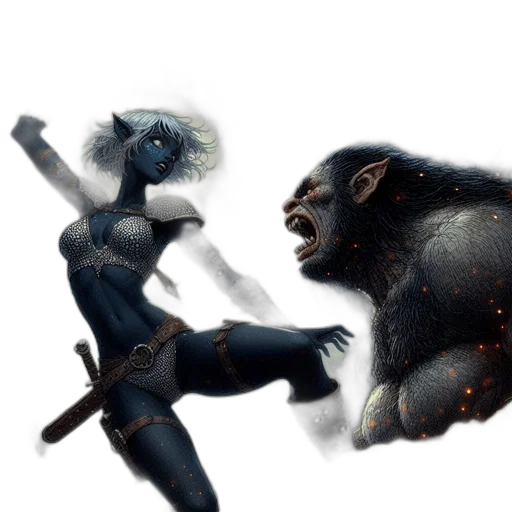 concept art, fantasy art, comic book art, 3d render, fire, outer space, dimly, lit transparent PNG cut-out
