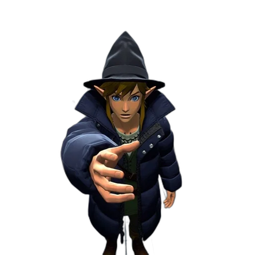 staff, weapon, jacket, hat, concept art, 3d render, pixel art, fantasy art transparent PNG cut-out
