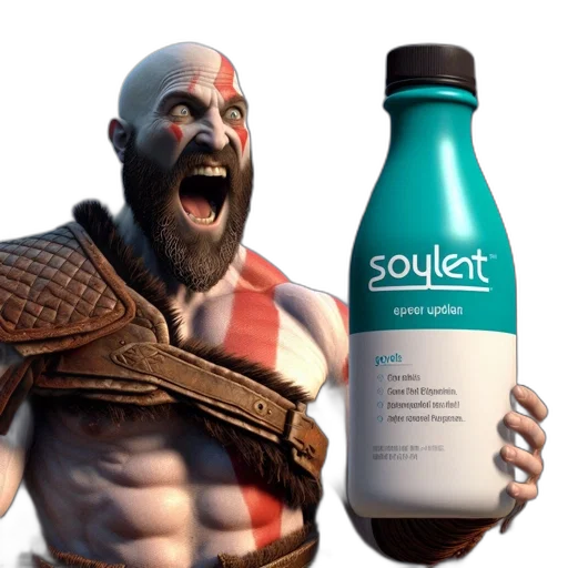 bottle, food, creature, animal, concept art, 3d render, fantasy art, kratos transparent PNG cut-out