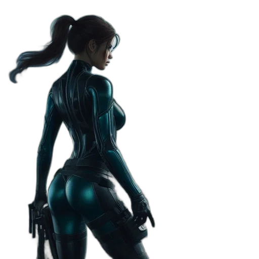 robot, concept art, cyberpunk, 3d render, comic book art, blue, futuristic, female transparent PNG cut-out