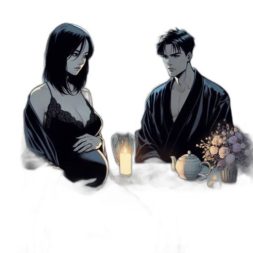 concept art, comic book art, fantasy art, watercolor, night, fire, underwater, neon lights transparent PNG cut-out