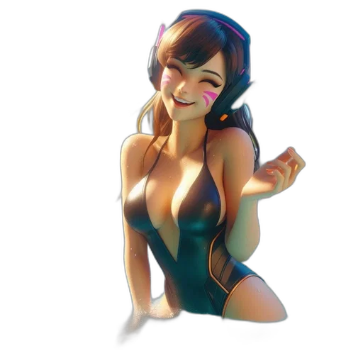 dress, 3d render, concept art, pixel art, fantasy art, joyful, animated, woman transparent PNG cut-out