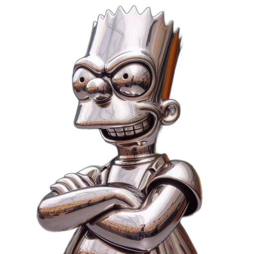 robot, crown, jewelry, staff, concept art, 3d render, cartoon, comic book art transparent PNG cut-out