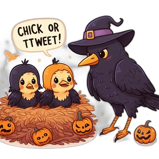 pixel art, concept art, dark, three, anthropomorphized, birds, two, chicks transparent PNG cut-out
