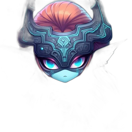 mask, crown, face, dragon, fantasy art, concept art, pixel art, cyberpunk transparent PNG cut-out