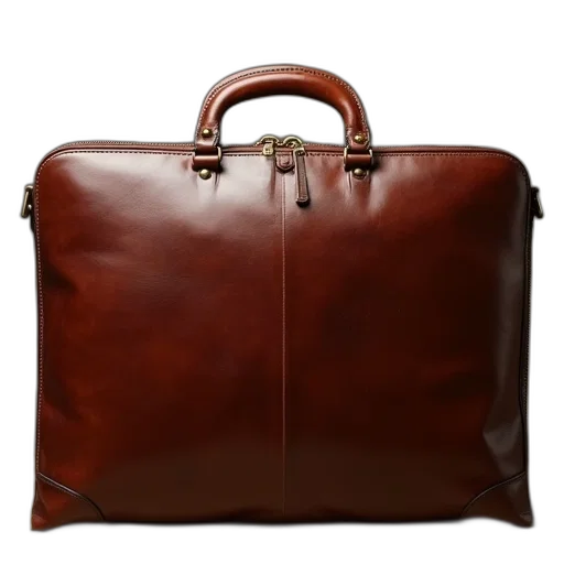 chesterfield, briefcase, brown, leather transparent PNG cut-out