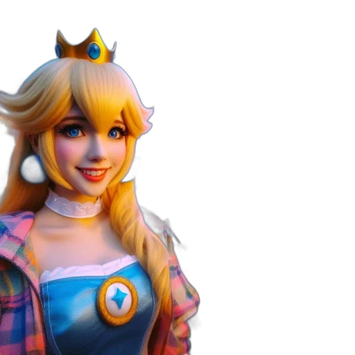 crown, 3d render, concept art, fantasy art, photorealistic, blonde, princess, wears transparent PNG cut-out