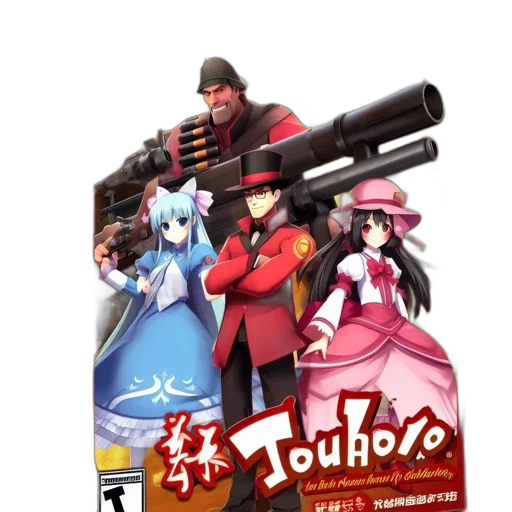 weapon, anime, concept art, red, vibrant, cover, art, team transparent PNG cut-out