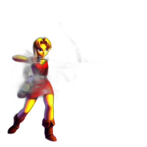 dress, weapon, pixel art, 3d render, concept art, anime, red, luminous transparent PNG cut-out