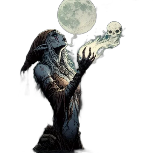 creature, staff, mask, fantasy art, concept art, comic book art, pixel art, female transparent PNG cut-out