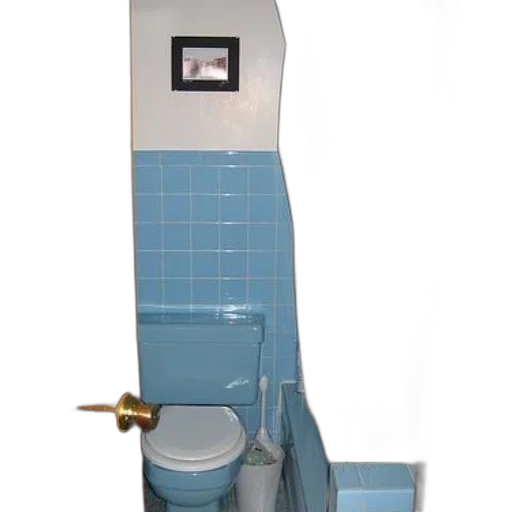 robot, furniture, staff, weapon, 3d render, blue, bathroom, tiles transparent PNG cut-out