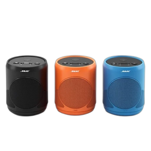 three, bose, speakers, displayed, row, against, white, background transparent PNG cut-out