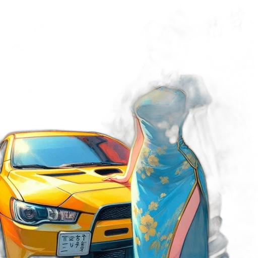 car, jacket, dress, mask, concept art, photorealistic, fantasy art, 3d render transparent PNG cut-out