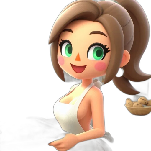 dress, face, staff, mask, 3d render, cartoon, concept art, anime transparent PNG cut-out