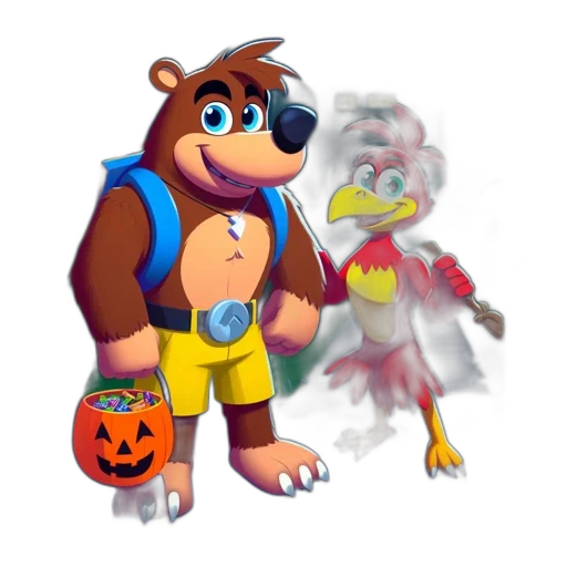 mask, creature, animal, staff, concept art, 3d render, pixel art, cartoon transparent PNG cut-out