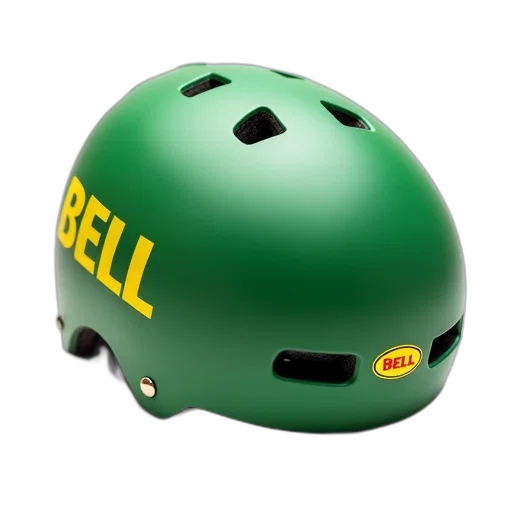 hat, green, bicycle, helmet, word, bell, written, yellow transparent PNG cut-out