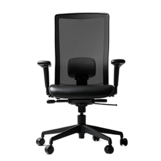 furniture, staff, 3d render, black, mesh, office, chair, leather transparent PNG cut-out