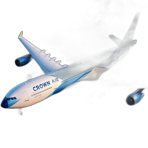 concept art, aircraft, named, crown, air, painted, blue, white transparent PNG cut-out