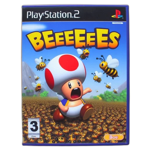 concept art, playstation, game, beeeees, featuring, toad-like, character, among transparent PNG cut-out
