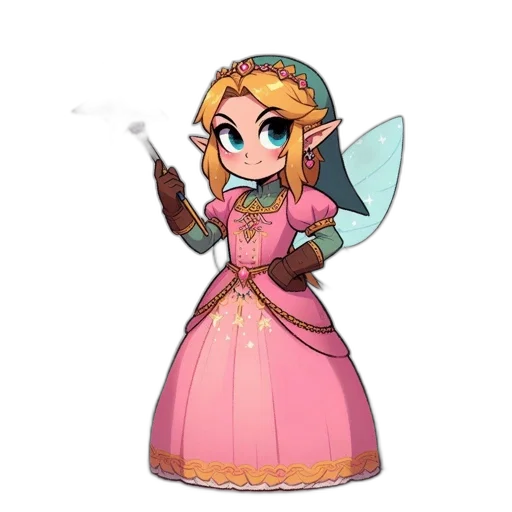staff, dress, weapon, crown, pixel art, concept art, fantasy art, cartoon transparent PNG cut-out