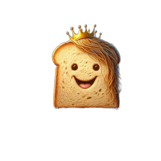 food, crown, face, animal, photorealistic, anthropomorphic, slice, bread transparent PNG cut-out