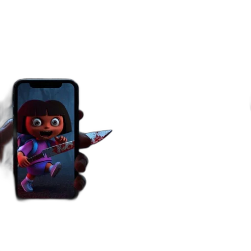 robot, weapon, concept art, dark, individual, holds, phone, displaying transparent PNG cut-out