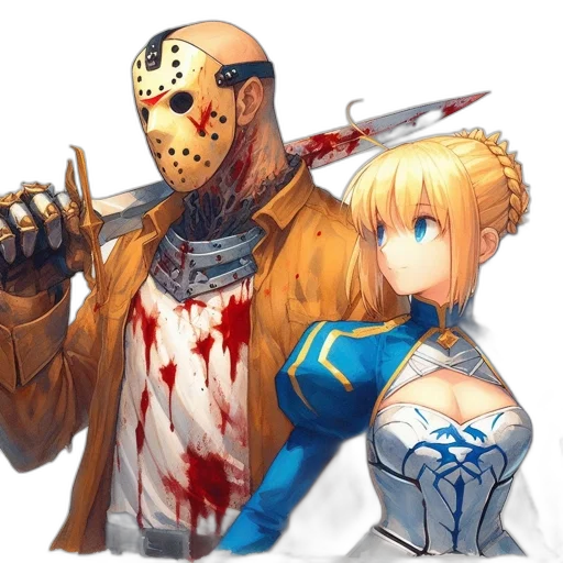 mask, weapon, staff, sword, concept art, anime, fantasy art, pixel art transparent PNG cut-out