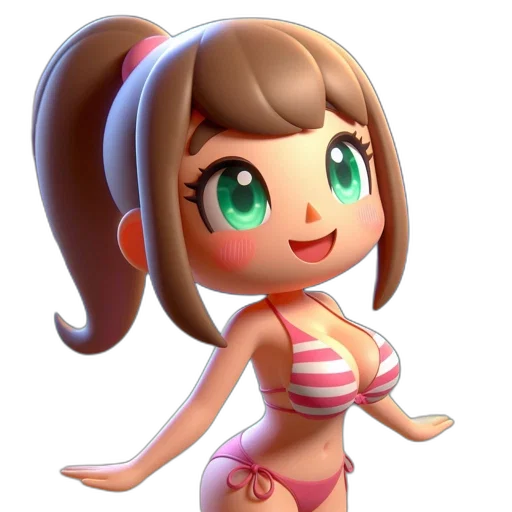 dress, 3d render, cartoon, concept art, photorealistic, animated, female, character transparent PNG cut-out