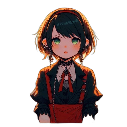 staff, face, mask, jacket, pixel art, anime, concept art, fantasy art transparent PNG cut-out