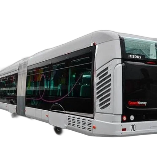 3d render, cyberpunk, concept art, modern, tram, irisbus, logo, number transparent PNG cut-out