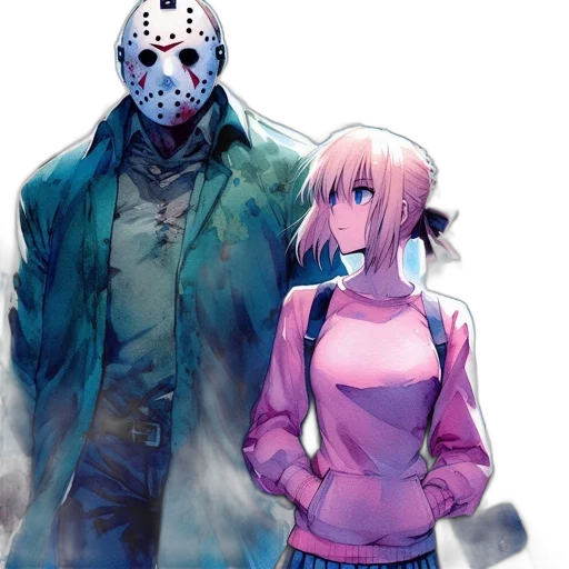 mask, jacket, concept art, comic book art, pixel art, anime, fog, fire transparent PNG cut-out