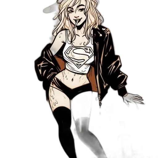 jacket, creature, comic book art, concept art, cartoon, watercolor, monochrome, dark transparent PNG cut-out