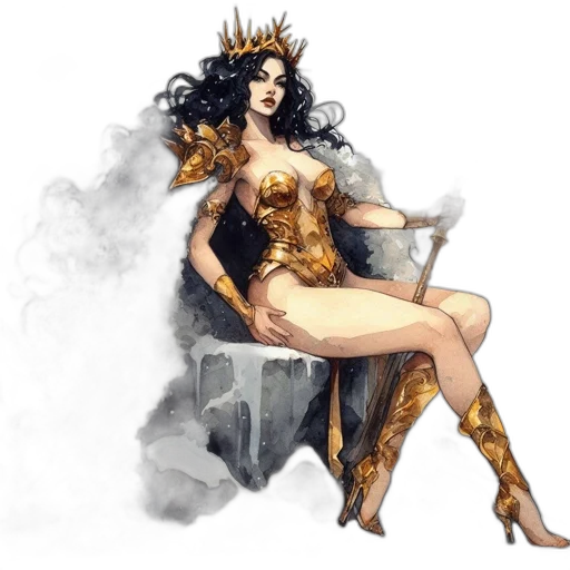 dress, fantasy art, concept art, comic book art, pixel art, golden, earth tones, ethereal transparent PNG cut-out