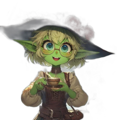 staff, fantasy art, concept art, watercolor, pixel art, green, eccentric, green-skinned transparent PNG cut-out