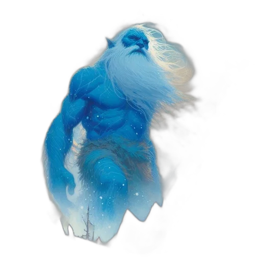 creature, animal, hair, staff, 3d render, concept art, photorealistic, fantasy art transparent PNG cut-out
