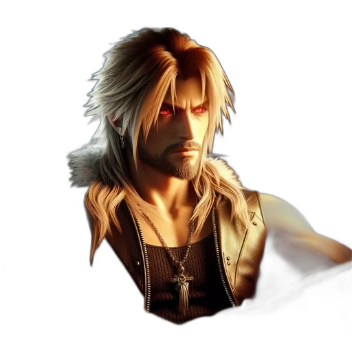 sword, 3d render, fantasy art, concept art, photorealistic, serious, man, red transparent PNG cut-out