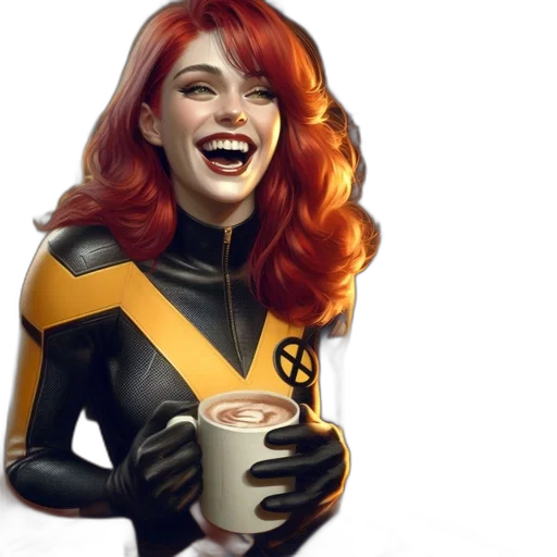 comic book art, concept art, 3d render, fantasy art, woman, bright, red, hair transparent PNG cut-out