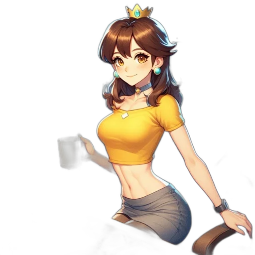 staff, crown, dress, robot, anime, concept art, pixel art, fantasy art transparent PNG cut-out